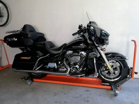 Calzo de rueda de motocicleta ajustable, soporte de motocicleta resistente  con capacidad de peso de 1800 libras (negro)