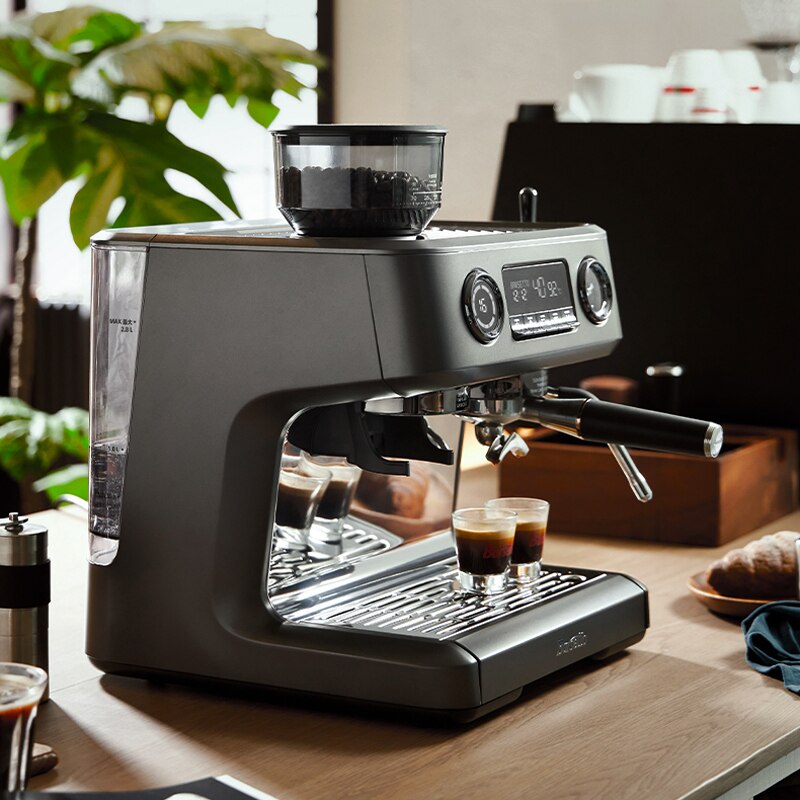  Cafetera espresso semiautomática de lujo con espumador de leche  a vapor : Hogar y Cocina